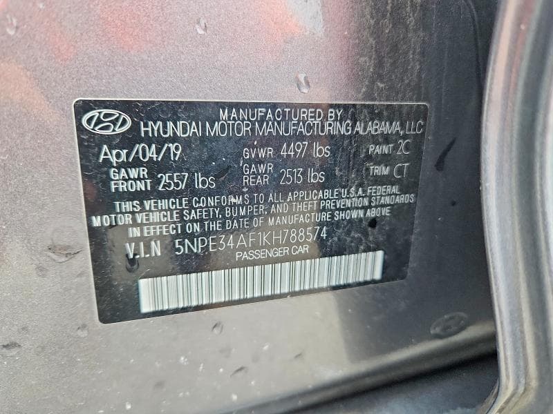 2019 HYUNDAI SONATA LIMITED 12