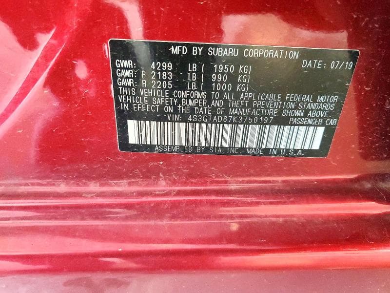 2019 SUBARU IMPREZA PREMIUM 14