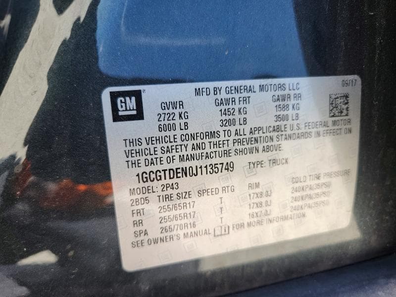 2018 CHEVROLET COLORADO Z71 12