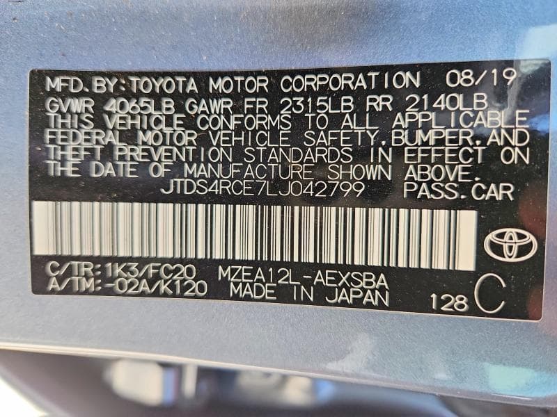 2020 TOYOTA COROLLA SE 12