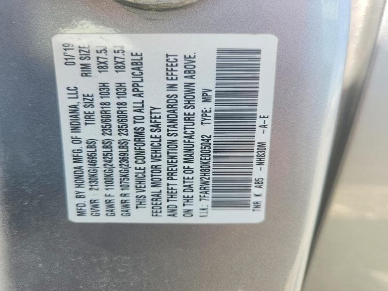 2019 HONDA CR-V EXL 14