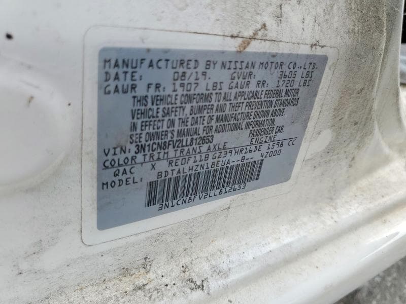 2020 NISSAN VERSA SR 12