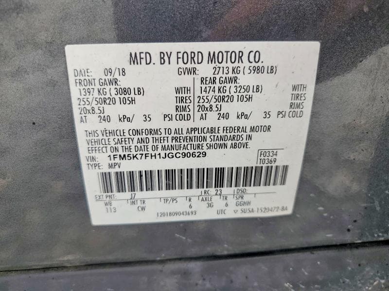 2018 FORD EXPLORER LIMITED 13