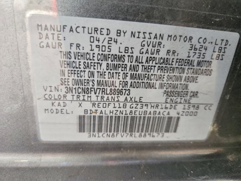 2024 NISSAN VERSA SR 13