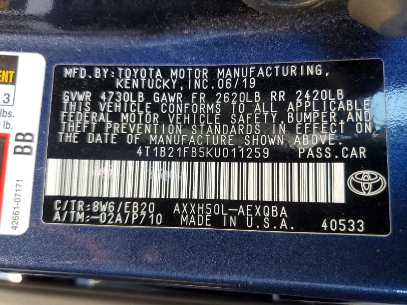 2019 TOYOTA AVALON HYBRID XSE 13