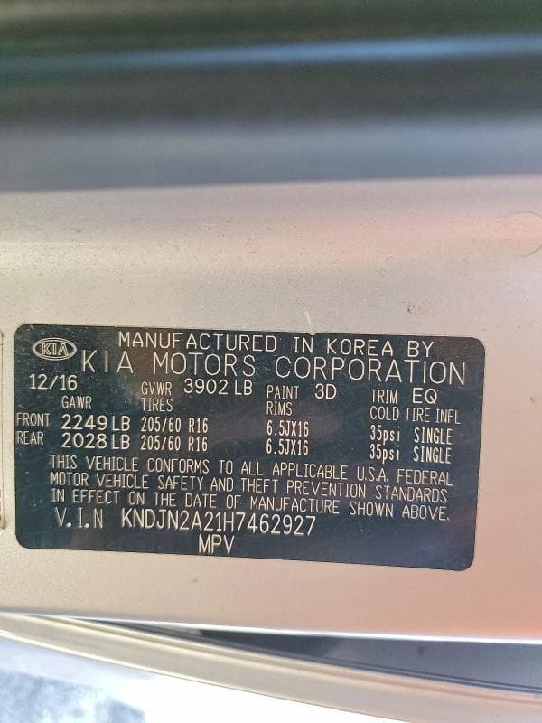 2017 KIA SOUL BASE 12