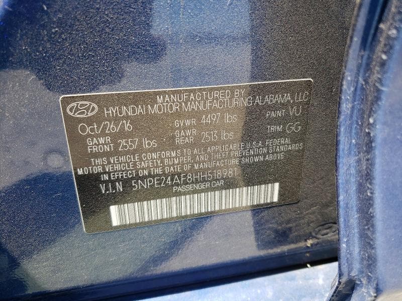 2017 HYUNDAI SONATA SE 12