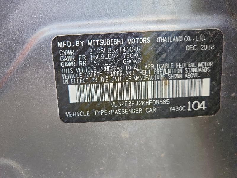 2019 MITSUBISHI MIRAGE G4 ES 12