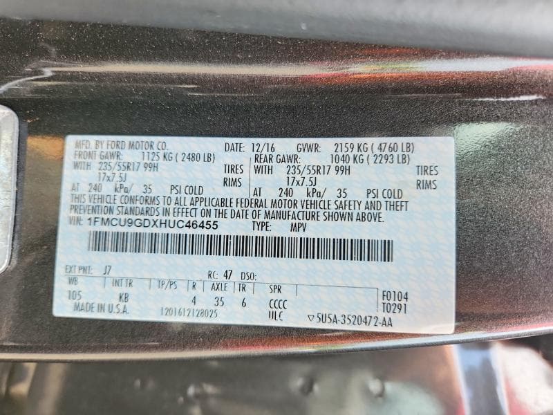 2017 FORD ESCAPE SE 13