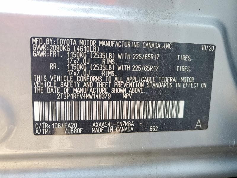 2021 TOYOTA RAV4 XLE 13