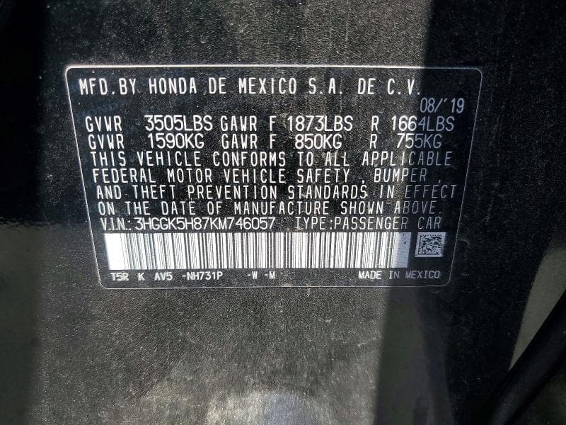 2019 HONDA FIT EX 12