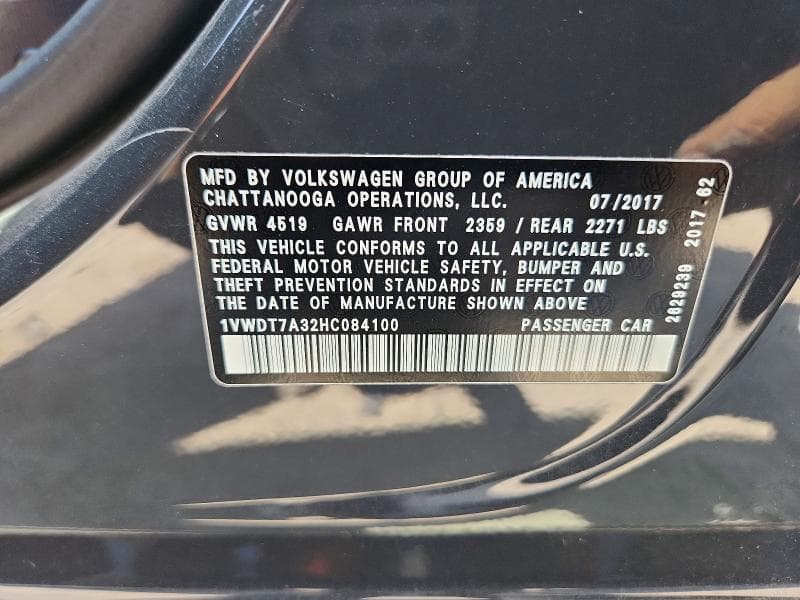 2017 VOLKSWAGEN PASSAT R-LINE 12