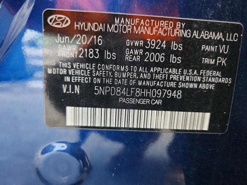 2017 HYUNDAI ELANTRA SE 12