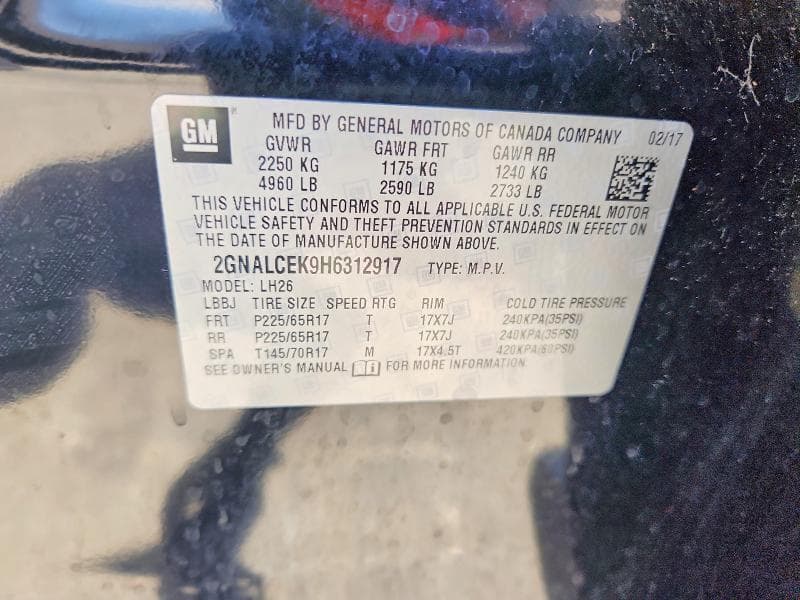 2017 CHEVROLET EQUINOX LT 14