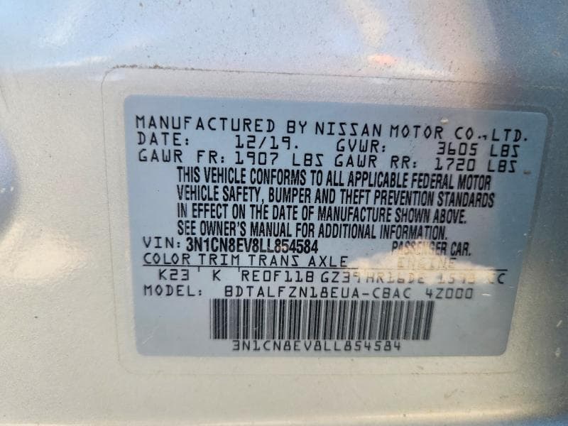 2020 NISSAN VERSA SV 12