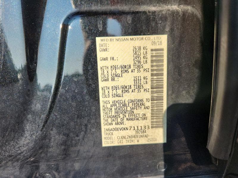 2019 NISSAN FRONTIER SV 12