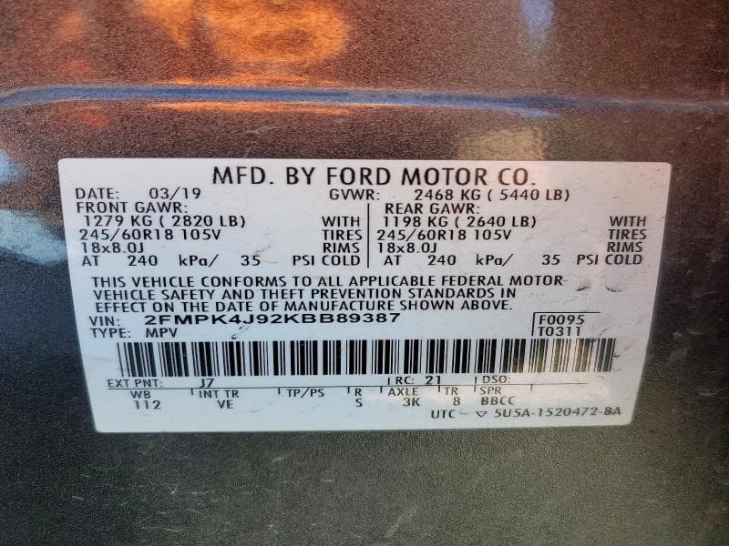 2019 FORD EDGE SEL 13