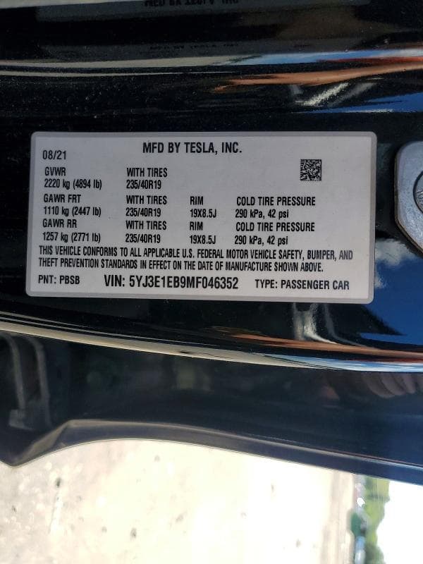 2021 TESLA MODEL 3 12