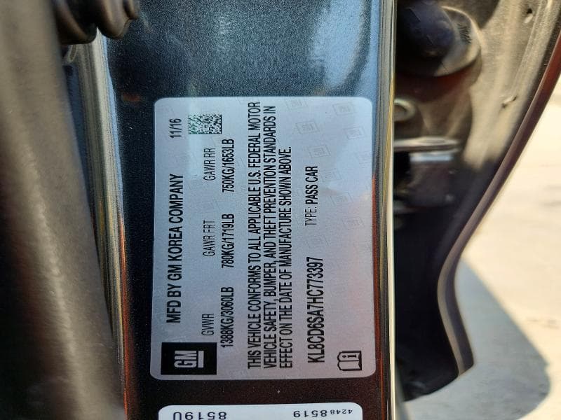 2017 CHEVROLET SPARK 1LT 1LT 12
