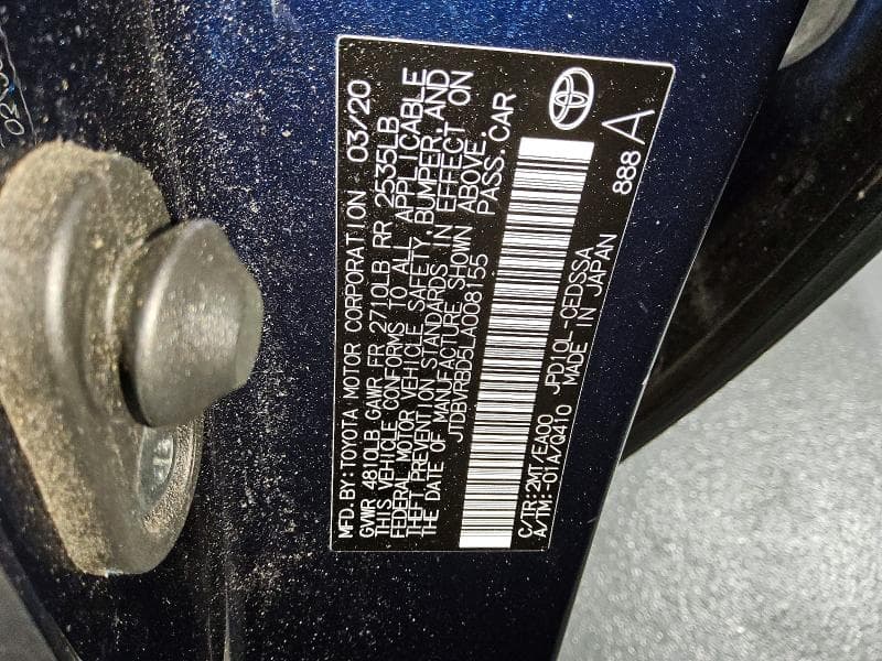 2020 TOYOTA MIRAI BASE 13