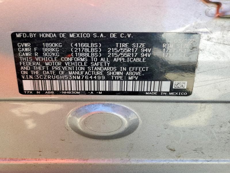 2022 HONDA HR-V EX 14