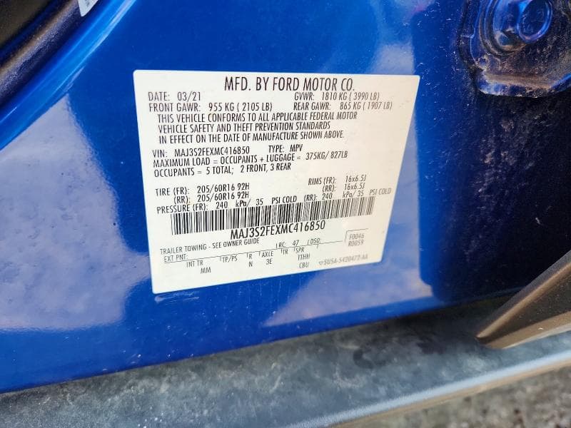2021 FORD ECOSPORT S 12