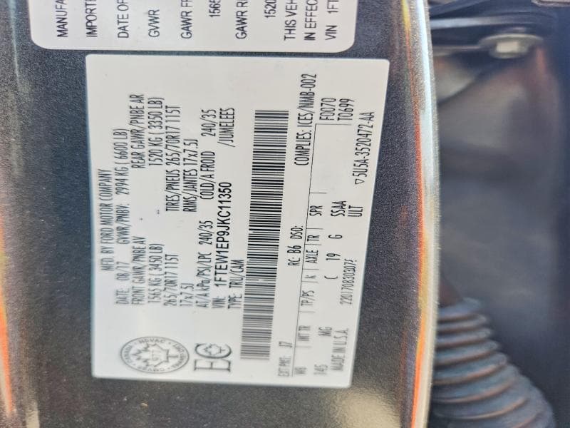 2018 FORD F150 SUPERCREW 12