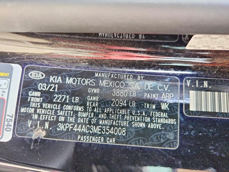2021 KIA FORTE GT 12