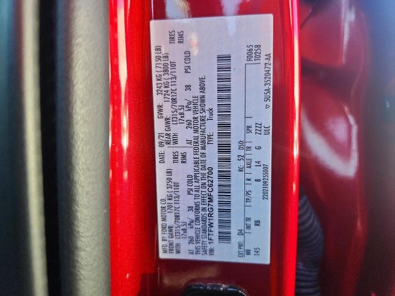 2021 FORD F150 RAPTOR 12