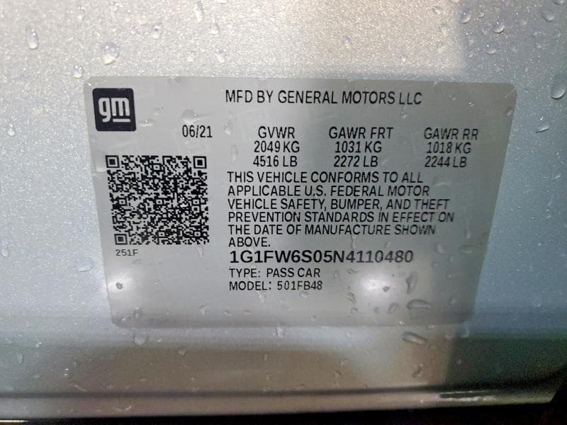 2022 CHEVROLET BOLT EV 1LT 12
