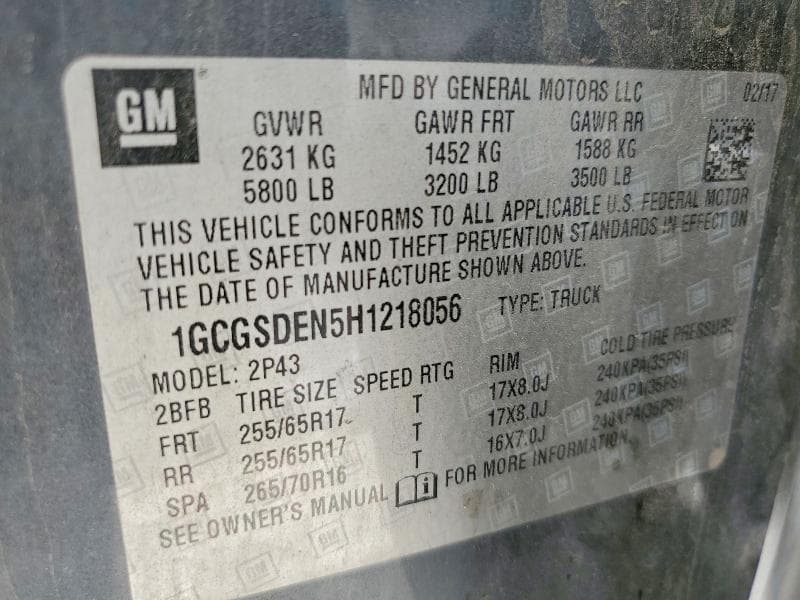 2017 CHEVROLET COLORADO Z71 12
