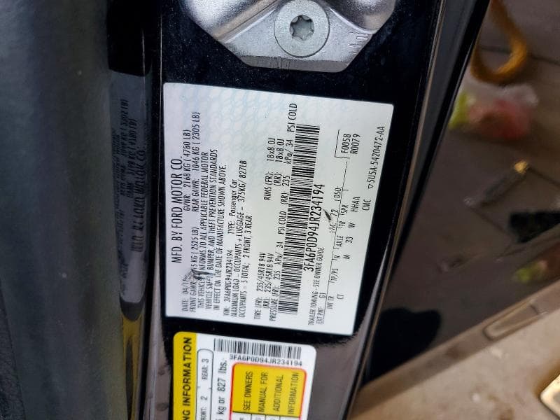 2018 FORD FUSION TITANIUM/PLATINUM 12
