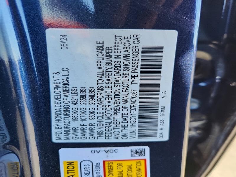 2024 HONDA ACCORD EX 12