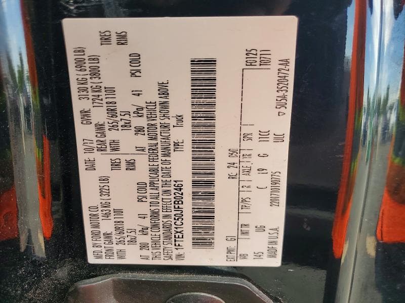 2018 FORD F150 SUPER CAB 12