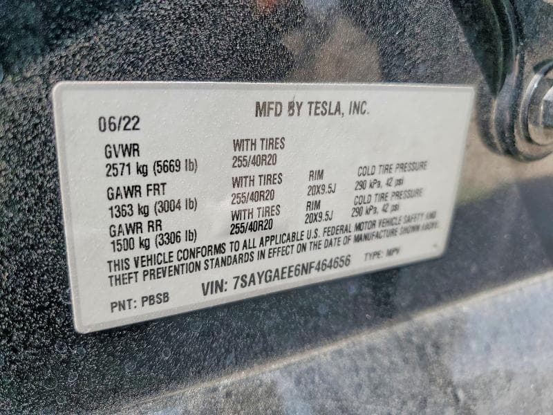 2022 TESLA MODEL Y 13