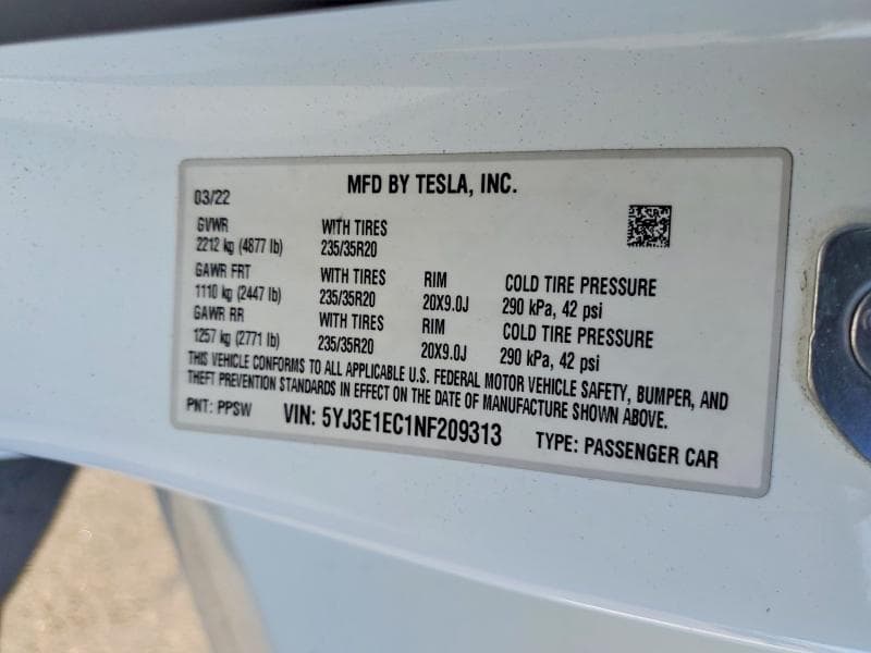 2022 TESLA MODEL 3 13