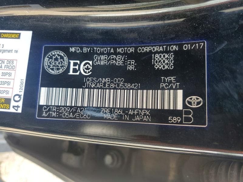 2017 TOYOTA COROLLA IM BASE 13