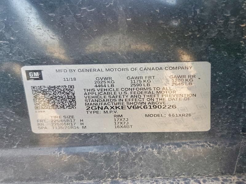 2019 CHEVROLET EQUINOX LT 13