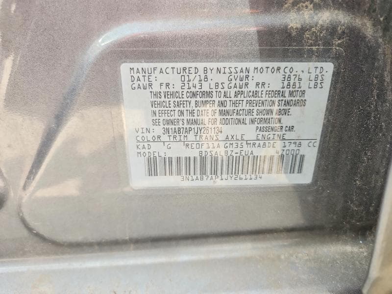 2018 NISSAN SENTRA S 12