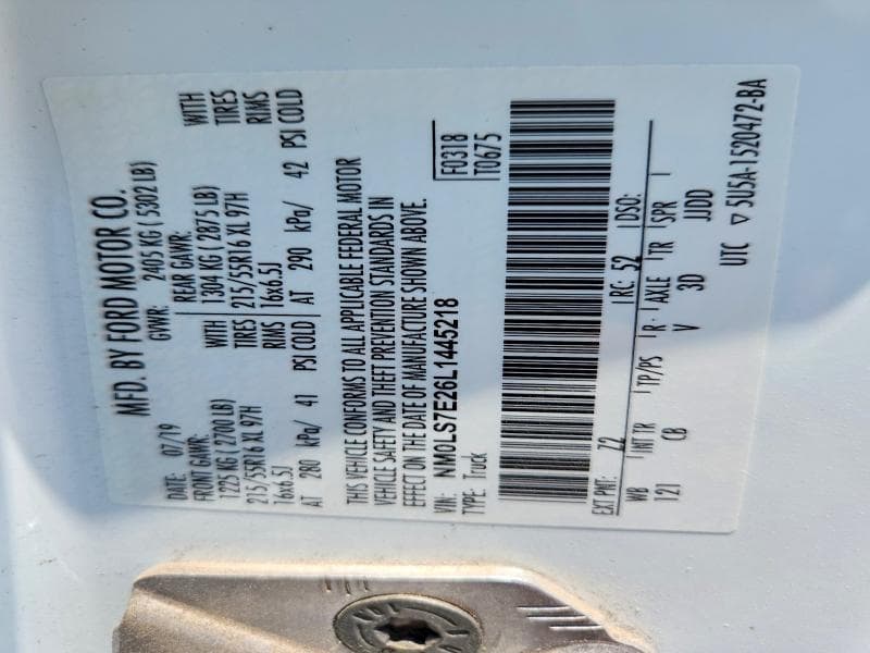 2020 FORD TRANSIT CONNECT XL 14