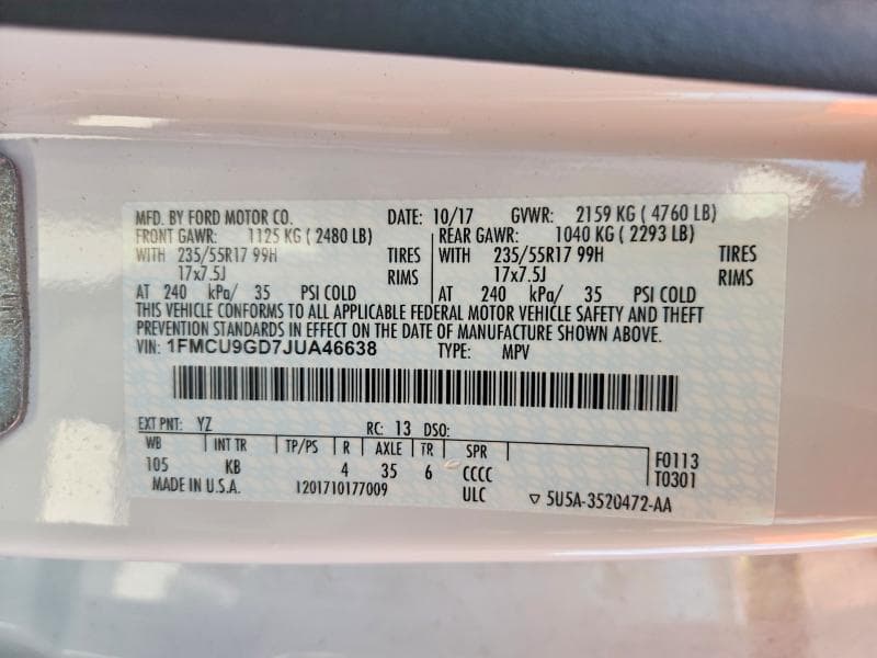 2018 FORD ESCAPE SE 13