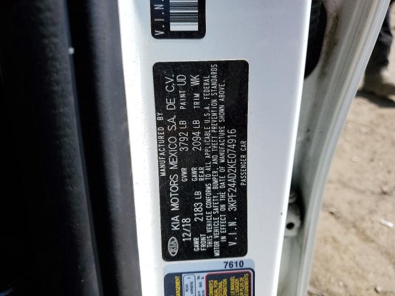 2019 KIA FORTE LXS 12