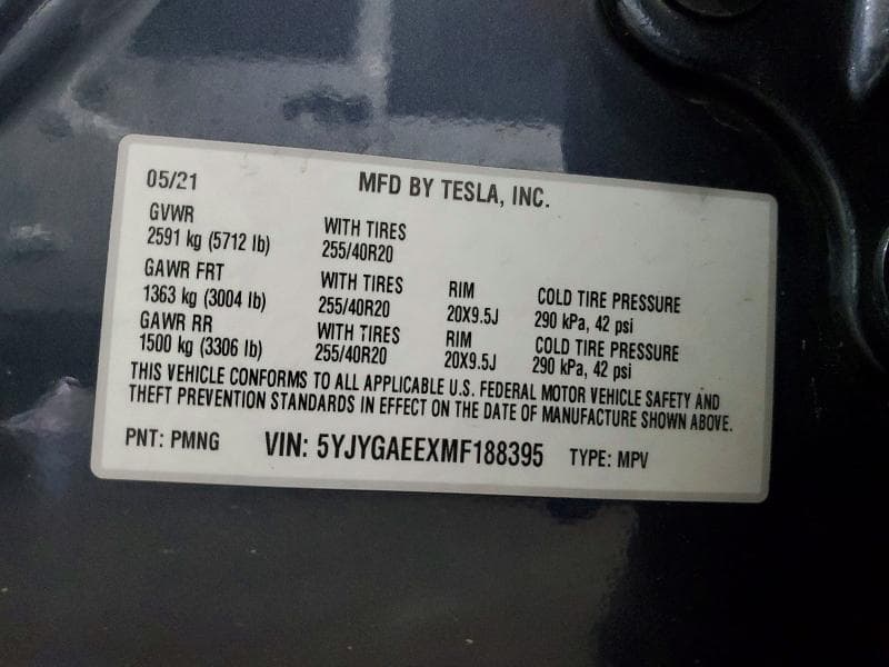 2021 TESLA MODEL Y 13