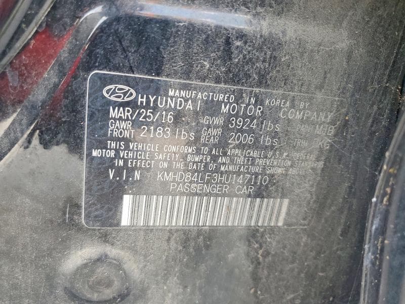 2017 HYUNDAI ELANTRA LIMITED 12