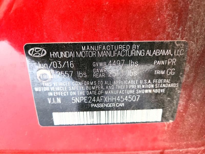 2017 HYUNDAI SONATA SE 12