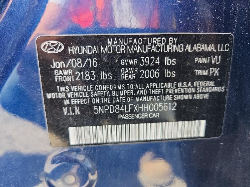 2017 HYUNDAI ELANTRA SE 12