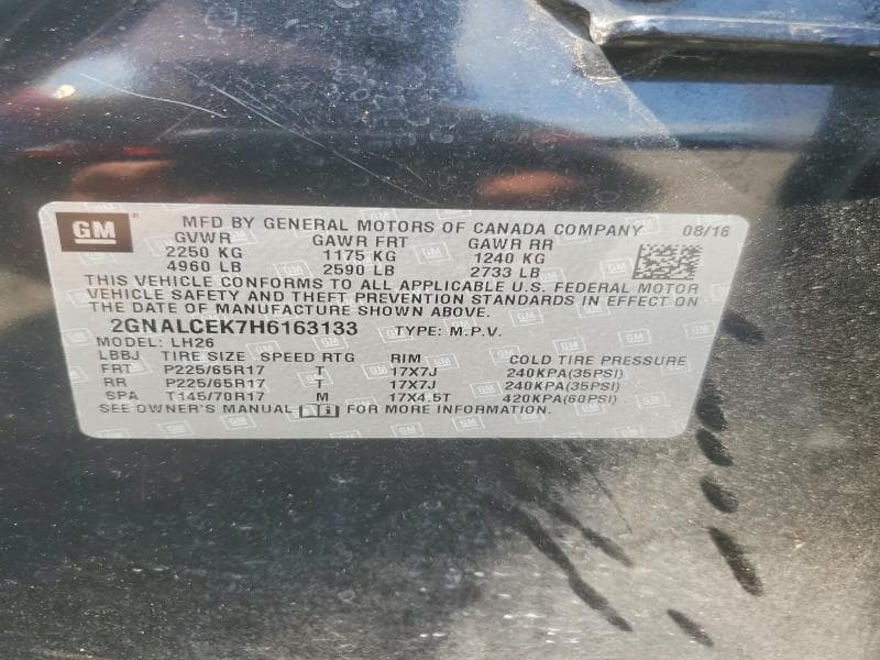 2017 CHEVROLET EQUINOX LT 13