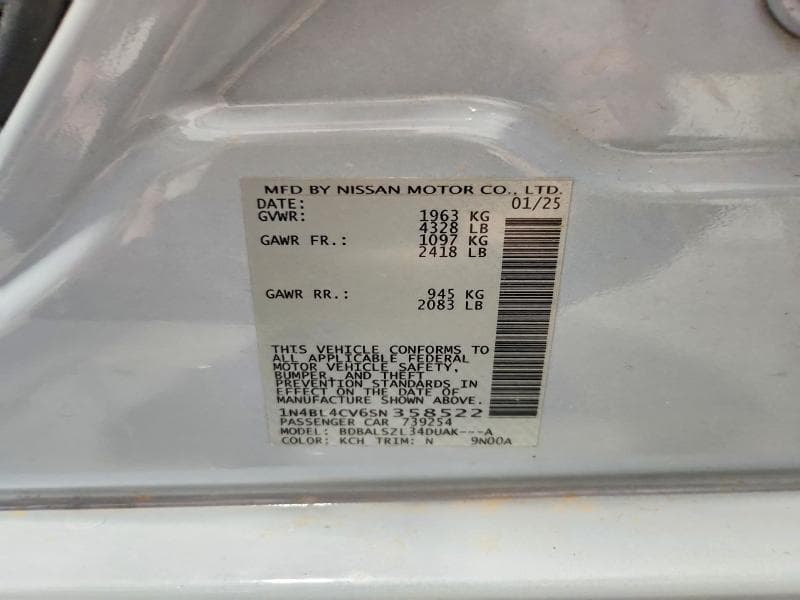 2025 NISSAN ALTIMA SR 12