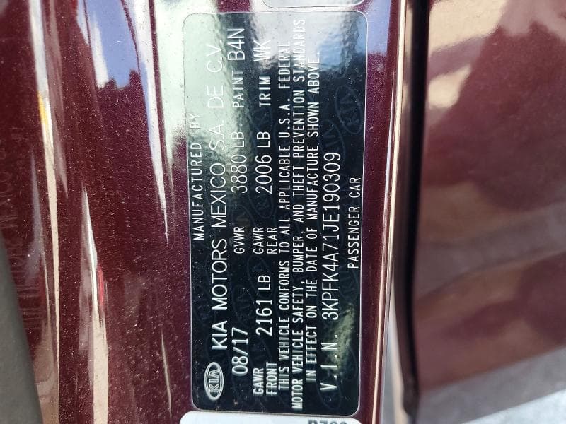 2018 KIA FORTE LX 12