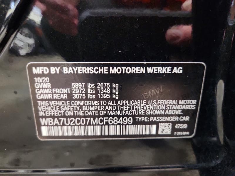 2021 BMW 750 XI 12